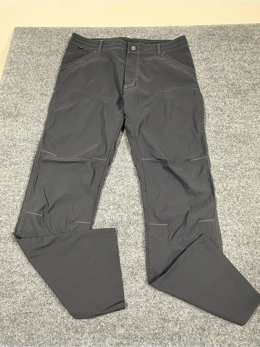 KUHL Men’s Dark Charcoal Work Pants with Contrast Stitching size 36X32